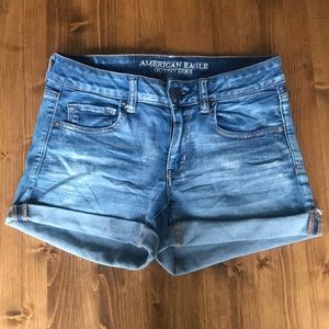 American Eagle light wash midi shorts